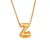 Moda Europeia e Americana Simples Nicho Personalidade Hip Hop Explosões Colar Aço Inoxidável Banhado a Ouro 18K Colar com Letras Bolha para Mulheres