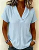 2026 Tops de Verano de Punto para Mujer Transfronterizos Europeos y Americanos con Cuello de Mariposa Color Sólido Nueva Camiseta Casual para Mujer