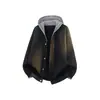Cardigan de Tricô com Capuz Color Block de Alta Qualidade Masculino 2026 Outono Novo Retrô Pesado Casual Suéter Silhueta Oversized Roupa de Fora