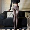 Meias-calças Sexy de Renda Jacquard com Rede e Listras Verticais Vazadas para Meninas Quentes e Mulheres Maduras Qqny Stockings