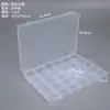 Caixa Plástica Transparente com Tampa de 10 Compartimentos, 15 Compartimentos, 24 Compartimentos, 28 Compartimentos para Organizar Miçangas, Joias, Ferragens e Equipamentos de Pesca