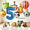 Set de Globos de Números de Dibujos Animados, Sombrero, Animal, Globo de Papel de Aluminio 3D 4D, Globo de Decoración para Fiesta