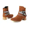 Amazon Aliexpress Shopee Botas Femininas Estilo Europeu e Americano Bico Fino Tamanho Extra Grande Botas Femininas Tamanho 40-46 Botas Curtas Outono e Inverno Salto Alto