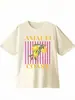 Camiseta de algodão tamanho europeu transfronteiriça para mulheres, estampa de limão, manga curta, gola redonda, estilo europeu e americano, confortável e casual