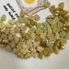 Cuentas sueltas rectas de calabaza con incrustaciones de oro antiguo, cuentas de transferencia con diamantes, pulsera de joyería DIY con cuentas, cuentas de pulsera chapadas en 18k
