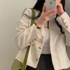 Chaqueta chic coreana estilo francés para mujer, nuevo modelo otoño 2026, holgada y estilizada, top de cuello redondo 16809