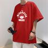 Camiseta de Algodón de Manga Corta para Hombre Outlet Verano ins Estilo Americano High Street Tendencia Amantes Versátil Casual
