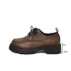 Novos Sapatos de Couro Baixos com Cadarço Estilo Britânico para Mulheres, Estilo Universitário, Sola Grossa, Mocassins de Salto Bloco, Wish Supply