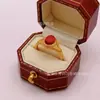Latón Chapado en Oro Incrustado con Piedras Preciosas de Jade Sintético, Anillo Ovalado con Forma de Oliva para Mujer, Joyería al por Mayor del Mismo Estilo que Xiaohongshu
