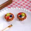 Tarte de fruta simulada de tamanho grande brinquedo ornamento de resina acessório de boneca DIY ímã de geladeira chaveiro
