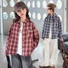 Camisas de Primavera para Niñas 2026 Nuevo Estilo Camisas a Cuadros para Niños Mangas Largas Elegantes Tops de Primavera y Otoño para Niñas de Secundaria y Niños Mayores