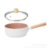 Cacerola Blanca Nieve Transfronteriza Olla para Leche Olla para Sopa Tapa Gruesa Tapa de Vidrio Templado Acero Inoxidable 16/18/20/22/24cm