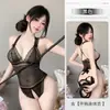 Lencería Sexy, Uniforme Atractivo y Seductor, Tentación de Deseo Puro, Bata Transparente de Encaje de una Pieza, Conjunto Abierto en la Entrepierna para No Quitarse 8597