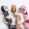 Fita com estampa de letra F dupla DIY acessórios de cabelo laço roupa sapatos chapéu presente cinto decorativo floral