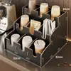 Porta-Copos Descartável para Loja de Chá com Leite, Porta-Copos para Café, Canudo, Suporte de Armazenamento Multifuncional, Suporte de Colocação