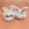 Llavero de conejito flash hecho a mano colgante de felpa para mochila corazón de niña linda marioneta de mano para jugar joyería regalo accesorios JK
