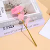 Nueva Rosa Dorada Brillante con Lámina de Oro Flor Artificial Festiva Decoración Regalo Rosa Artificial Individual Flor de Jabón de Rosa