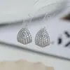 Pendientes de botón ovalados S925 Plata de Ley con Aguja, Moda, Circonita Microincrustada, Súper Brillantes, para Mujer, Diseño Simple, Dulce, Temperamento, Modernos