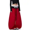 2026 Moda de Rua Americana Transfronteiriça Calça Moletom de Cintura Dupla, Estilo Garota Apimentada Solta de Perna Larga Versátil para Dança Casual