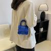 Cor Sólida Onda Bolsa Textura Moda Ombro Pequeno Quadrado Bolsa Feminina 2023 Bolsa de Viagem Nova Corrente Crossbody Bolsa