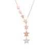 Collar de Acero de Titanio con Pequeña Estrella Centelleante Chapado en Oro Rosa Pulido Estilo Melard Simple Colgante de Micro-Piedra