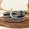 Cinturón Estilo Punk Cinturón para Mujer Versátil Moda para Mujer Cinturón Tachonado Punk con Pedrería Estilo Ins Conjunto Estilo Ins