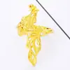 Moeda Europeia Ouro de Areia Vietnamita Anel Aberto Feminino Peacock Dourado Fênix Anel para Dedo Indicador Noiva Casamento Joias Douradas