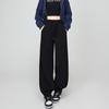 Calça de Moletom Feminina Off-White Estilo Americano Primavera e Outono 2025 Nova Slim-Fit Jogger Casual Reta Solta com Forro de Lã