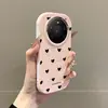 Adecuado para funda de teléfono Huawei Mate 80 Pro Max, estilo coreano simple con un toque de alta gama, 60 Pro+ con soporte y diseño de salpicadura de tinta en forma de corazón