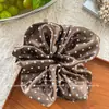 Nuevo Scrunchie de Lunares Simple y Dulce Estilo Coreano para Niñas, Versátil y Elegante, Diadema Elástica Alta para Moño, Accesorio para el Cabello