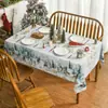 Mantel largo de Navidad con muñeco de nieve transfronterizo, decoración de ambiente para árbol de Navidad, sala de estar, mesa de comedor en casa, mantel de fiesta impreso