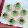 Nueva Caja Mágica Redonda con Lazo de Corazón de Diamante Dorado Ocho Agujeros Separadores de Cuentas Pulsera de Cuentas DIY Collar Joyería