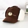 Bonés de Veludo Cotelê Atacado para Crianças de 3-8 Anos, Bonés Super Fofos com Orelhas de Urso de Desenho Animado para Outono e Inverno, Transfronteiriço