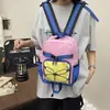 Mochila Color Block Nova Cor Outono 2026: Viagem ao Ar Livre, Caminhada, Deslocamento, Mochila Leve, Mochila Escolar para Estudante