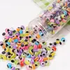 Ojo de Diablo de Resina Redondo Plano Rayas Arcoíris Cuentas Sueltas para Pulsera Hecha a Mano DIY Collar Accesorios de Joyería Materiales