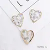 Novos Acessórios para Joias DIY Pingente de Coração Translúcido com Gotejamento de Óleo Estrela de Cinco Pontas Brincos de Pérola e Diamante para Meninas Pingente