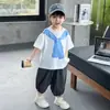 2026 Comercio Exterior Transfronterizo Conjunto de Verano de Manga Corta para Niños Tendencia Elegante Casual Versátil Estilo Coreano Manga Corta Al Por Mayor en Stock