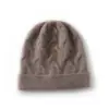 Gorro de Cachemira 2026 Otoño/Invierno Nuevo Moda Femenina Casual Protección para los Oídos Gorro Holgado Sin Visera Color Sólido Tejido