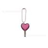 Estilo Femenino Rosa Cadena de Cuentas de Corazón de PVC Encanto Llavero de Estrella con Lazo Accesorio para Bolso Colgante Pequeño Regalo
