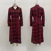 Amazon Transfronterizo Europeo y Americano 2025 Otoño Tallas Grandes para Mujer Falda Camisa de Cuadros de Longitud Media Holgada con Abertura Lateral