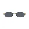 Novos Óculos de Sol Poligonais Sem Aro com Lentes de PC Cravejadas de Diamantes, Óculos para Miopia, Óculos de Sol Estilo de Rua Europeu e Americano