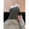 Pijama Listrado com Estampa de Cachorro Desenho Animado Fofo para Mulheres, Novo Estilo Primavera 2026, Conjunto Casual Confortável e Amigo da Pele para Relaxar