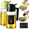 Borrifador de Azeite de Vidro 470ml/16oz para Cozinhar - Dispensador de Azeite 2 em 1 para Utensílios de Cozinha, Air Fryer, Salada e Churrasco
