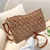 Bolso de Paja Hueco Estilo Nuevo, Bolso Tejido Casual Hecho a Mano, Bolso de Hombro Cruzado Versátil, Bolso de Playa para Vacaciones de Mujer