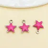 Acero Inoxidable Doble Cara Goteo de Aceite Estrella de Cinco Puntas Colgante Pequeño Encanto Hecho a Mano DIY Arete Llavero Accesorio de Joyería Materiales