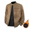 Jaqueta de Couro Biker da Moda Cool Masculina Nova Jaqueta de Couro Retrô Artesanato Tie-Dye Retrô de Alto Padrão