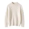 Estilo Novo Outono e Inverno Meninos e Meninas Gola Meia Alta Grossa Suéter de Cashmere Quente Malha Torcida Suéter Básico Infantil