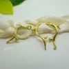 Material de horquilla de joyería hecha a mano DIY, venta al por mayor, 25 x 6 mm, accesorios de latón con flores finas, conectores de rama, venta al por mayor