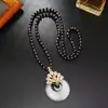 Nueva Cadena Larga para Suéter Imitación Ojo de Gato para Mujer, Versátil Collar de Cristal, Estilo Étnico, Accesorios de Colgante de Alta Gama, Venta al por Mayor