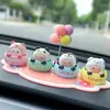 Enfeites Criativos Fofos de Animais com Cabeça que Mexe para Carro Desenhos Animados Animais de Estimação Fofos Acessórios de Interior de Carro Enfeites Decorativos para Console Central de Carro Feminino